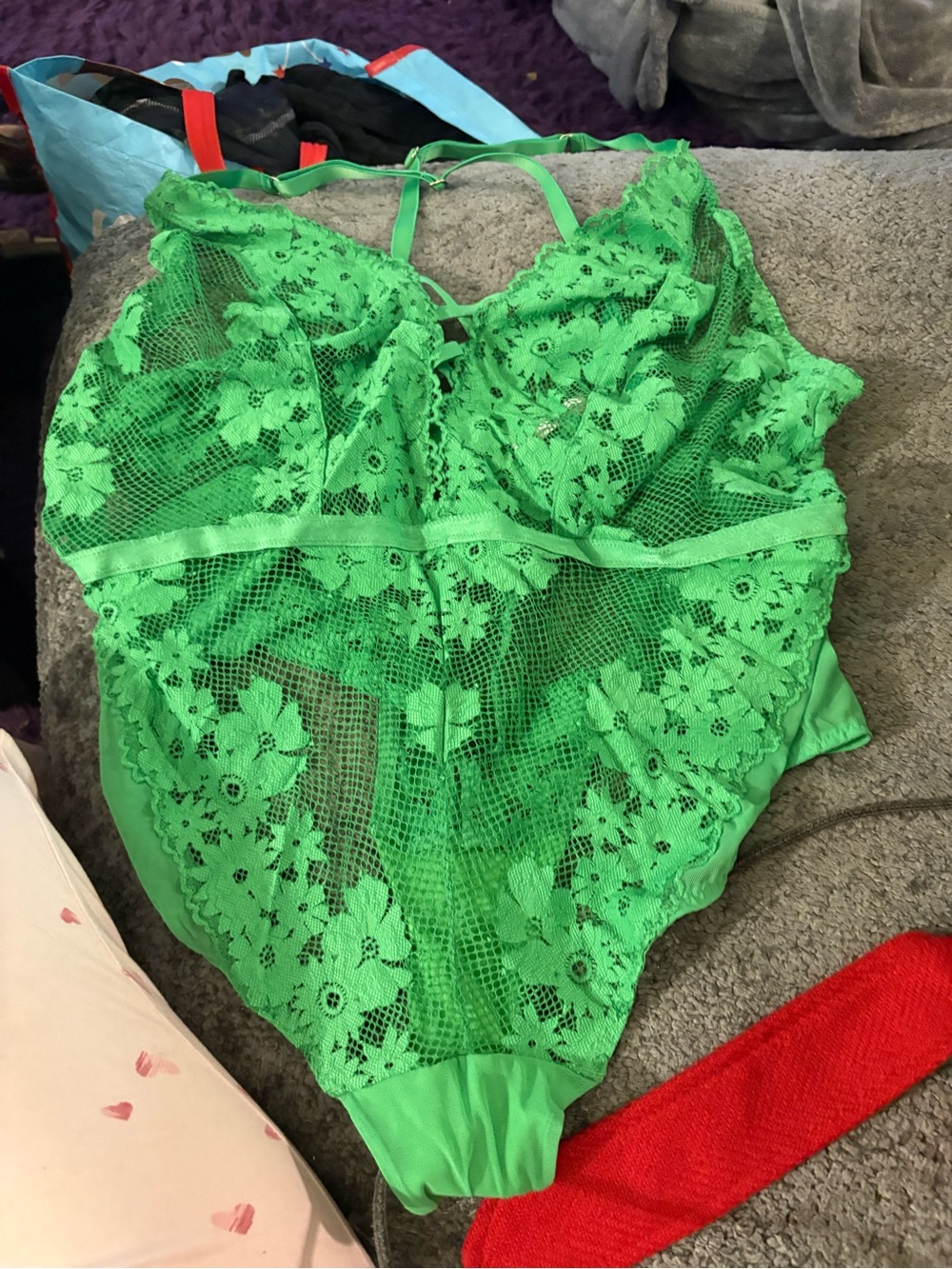 Green Lace One-Piece Bodysuit